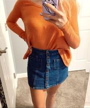 Brandy Melville button up jean skirt