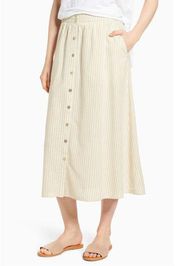 Eileen Fisher Stripe Hemp & Organic Cotton Midi Skirt Size S NWT $158