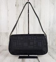 The Limited Small Black Textured Silver-Tone Hardware Shoulder Bag Women's Purse