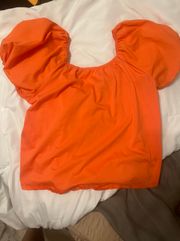 short sleeve orange blouse