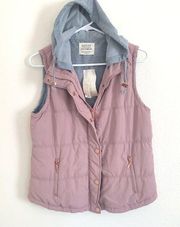 NWT Ashley by 26 International Outerwear Pink/Mauve Vest Hoodie M