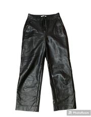 Babaton Faux Leather High Rise Straight Leg Pants