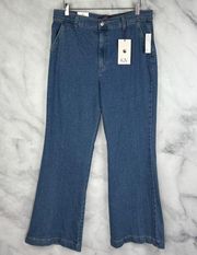 NWT Gloria Vanderbilt Flare Trouser High Waisted Denim Jeans Hippie Boho Plus 16