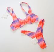 Underwire Top + Y Cheeky Bottom Bikini in Lava Lamp