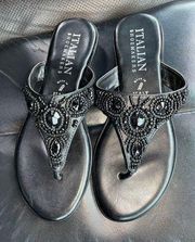 Black Sparkly Sandals 