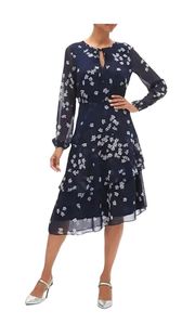 NWT   Factory Floral Print Tiered Midi Dress  Size 6