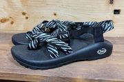 Chacos Chaco Z/Cloud Women's Size 8 Strappy Sandals Adjustable Wily Black & White Vegan