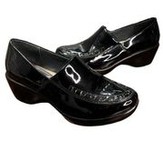 Ariat Womens Slip On Clog Shoes Size 6.5 B Black Patent Leather Slip Resistant