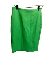 HALOGEN Back Slit Green Straight & Pencil Skirt with Lining Women's Size 0