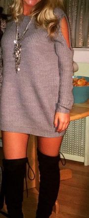 Gray Sweater Dress