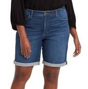 NWT ~ AVA & VIV Dark Wash Denim Blue Jean High Rise Shorts ~ Women's Plus 22W