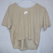 Air Beige Short Sleeve Athletic Running Crop Top size small