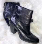 Bandolino COPY -  Black Leather Bdjoinedtome Booties 9.5