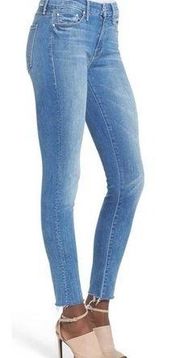 Mother The Looker Ankle Fray Mid Rise Skinny leg Birds Of Paradise Jeans Size 26