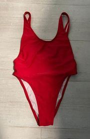 Red One Piece Swim