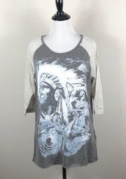 Somedays Lovin Top Graphic Print Wolf