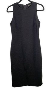 Massimo Dutti Black Ribbed Crew Neck Sleeveless Dress Size 8 LUXE FEEL