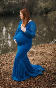 Blue maternity Dress