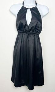 Guess Halter Satin Mini Dress Size Small in Black Y2K style