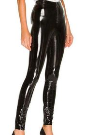 LPA Legging 650 Black Shiny Vinyl MEDIUM High Rise Patent Leather Designer NEW