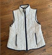 Impeccable Pig Gray and Blue Fleece lined Vest Size Small U0756