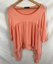 COPY - 22 NWT Kim & Cami Side Draped Pink Blouse size medium