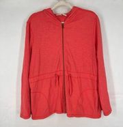 5/$25 CARIBBEAN Joe Jacket Womens Pink Full Zip Lightweight Cotton Coat large