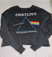 Dark Gray Pink Floyd Dark Side Of The Moon Sweatshirt.  Cropped Large