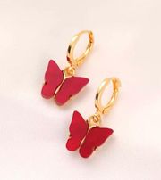 Red Butterfly Earrings