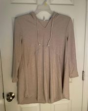 Beige Cloak Three Quarter Length Sweatshirt 