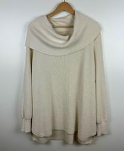 Michael Michael Kors Cowl Neck Waffle Knit Sweater in Cream Size 2X