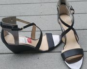 NWOT Enzo Angiolini McKinney Open Toe Strappy Wedge Sandals
