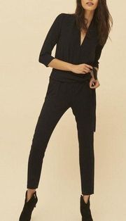 $445 NWT BA&SH COMBINAISON CYCY BLACK JUMPSUIT SZ 0