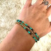 Turquoise blue beaded bracelet