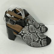 Vionic Kaja Black White Snake Print Heels‎