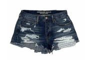 American Eagle  Vintage Hi Rise Festival Distressed Ripped Denim Shorts 6