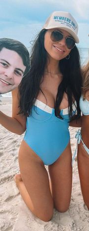 One Piece Blue Swimsuit