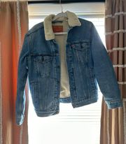 Sherpa-Lined Denim Trucker Jacket