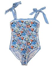 Reversible blue floral one piece bikini women’s size XL