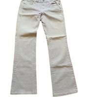 white house black market denim grey straight leg 5 pocket jeans low rise size 4