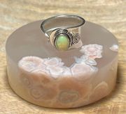 Sterling Silver Ethiopian Opal 925  Adjustable Open Ring