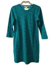 NWT Boden Jersey Shift Cotton Lounge Dress Blue Green Floral US 2