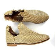 Anthropologie Intropia Raffia Side Cutout Woven Boots Womens Size 35 5 5.5