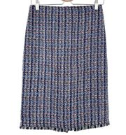 Ann Taylor Womens Fringe Tweed Knee Length Career Work Pencil Skirt Size 4