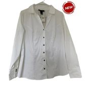 Lane Bryant White Button Up Shirt Women's Plus Size 18 NWT | 44-44