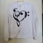 Clef heart zip up hoodie