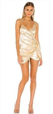 Superdown Lennie Wrap Dress in Champagne