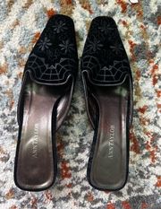 Ann Taylor Black Floral Shoes 7