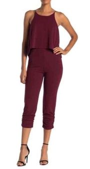 NWT Love..Ady Women’s Jumpsuit Size Medium Romper Burgundy Halter Sleeveless