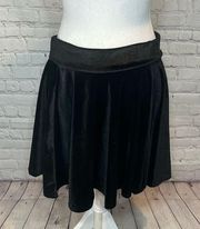 URBAN COCO Skater Skirt Stretch Velvet Black-XL